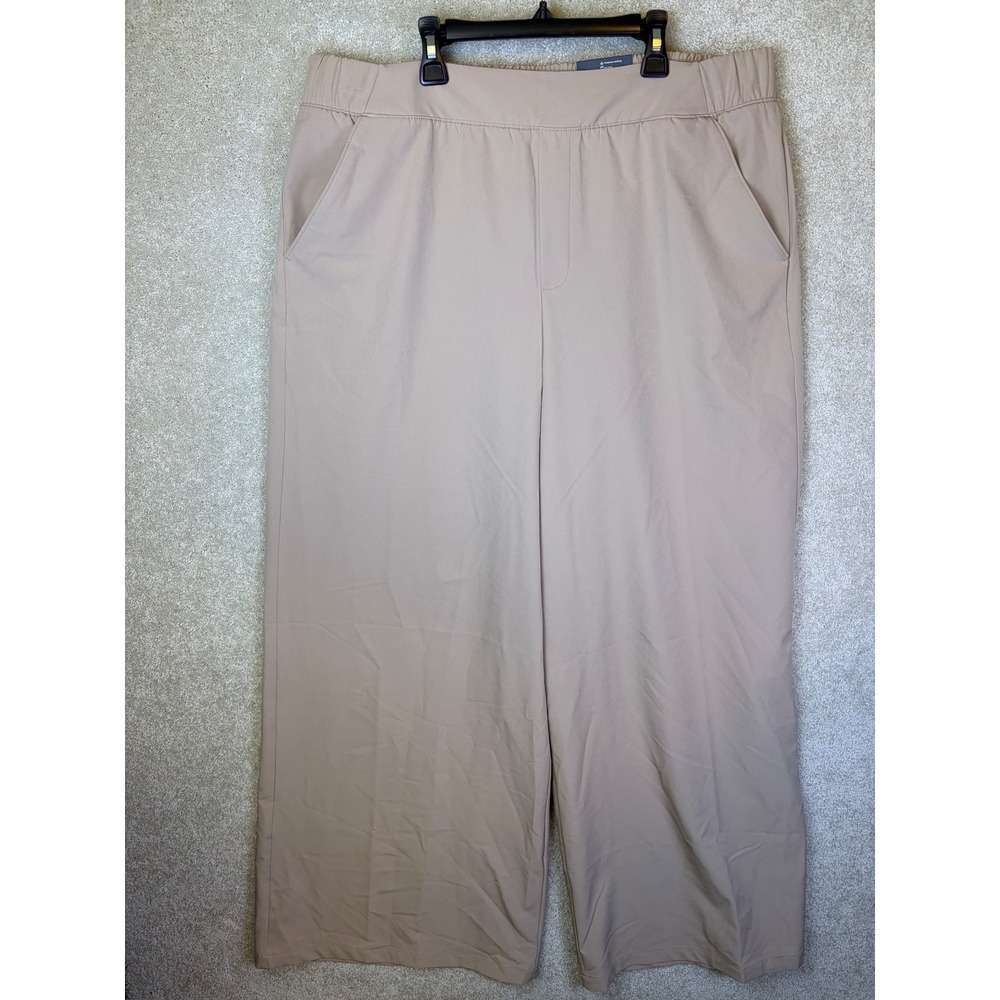 Tek Gear Wide Leg Pants Womens XXL Mocha Tan High Rise Moisture Wicking NEW